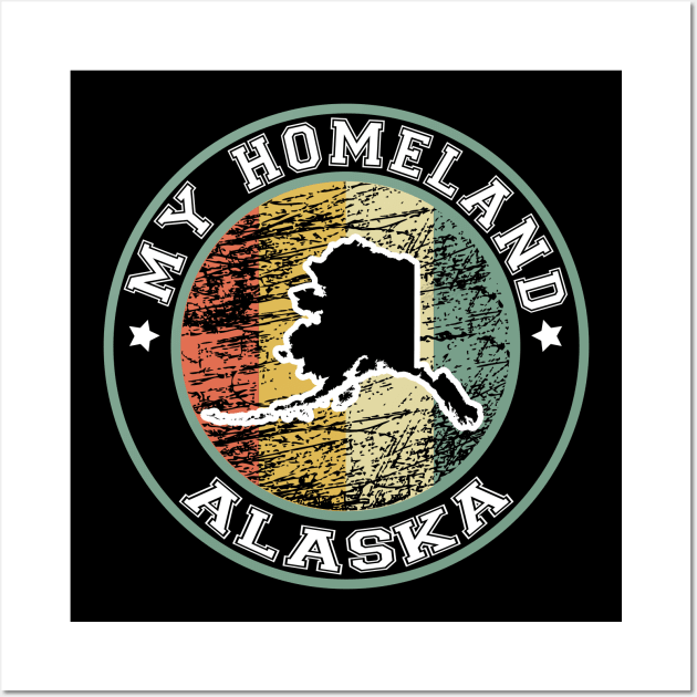 Homeland Alaska state USA vintage Wall Art by LiquidLine